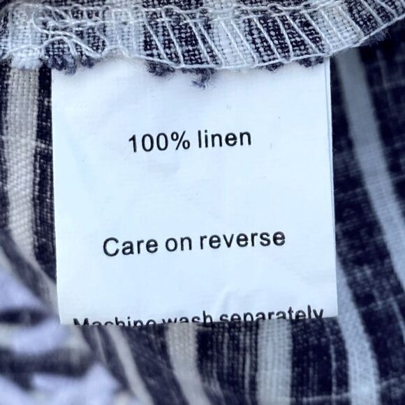 HiHo Blue & White Striped Linen Dress w/Embroidered Details. Size XS. EUC! - Picture 4 of 5